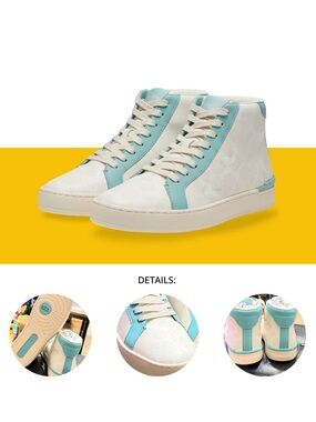 Coach Men's Clip High Top Sneaker in Signature Canvas -Premium Leather & Comfort
